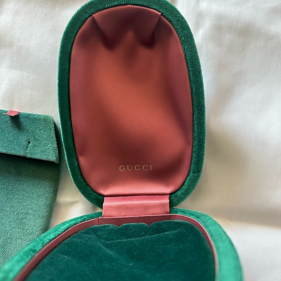 GUCCI Green Velvet Necklace Earrings Box Removable Insert - Picture 5 of 9